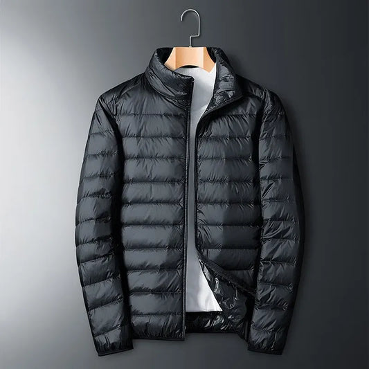 Blouson matelassé homme – Duvet léger – Coupe régulière – Fermeture zippée – Col montant