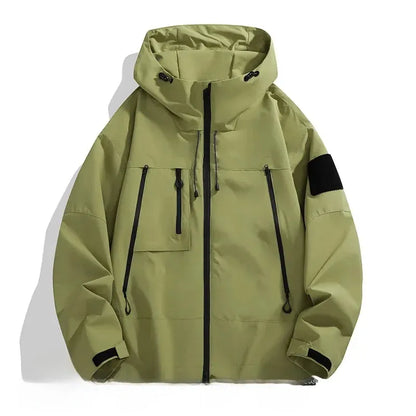 Homme Veste - Tissu Synthétique Tissé - Coupe Décontractée - Capuche - Longueur Hanche