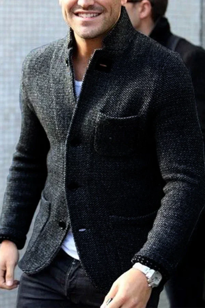 Blazer homme – Coupe slim – Laine texturée – Boutonnage classique – Style formel