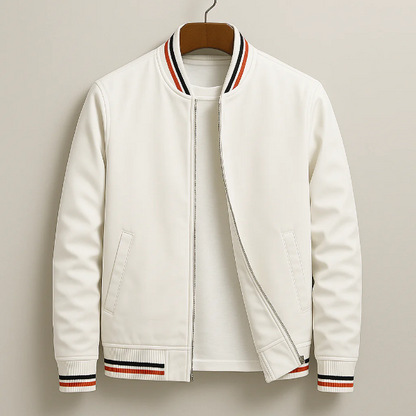 Blouson bomber homme – Coupe droite – Tissu léger – Fermeture zippée – Finition côtelée