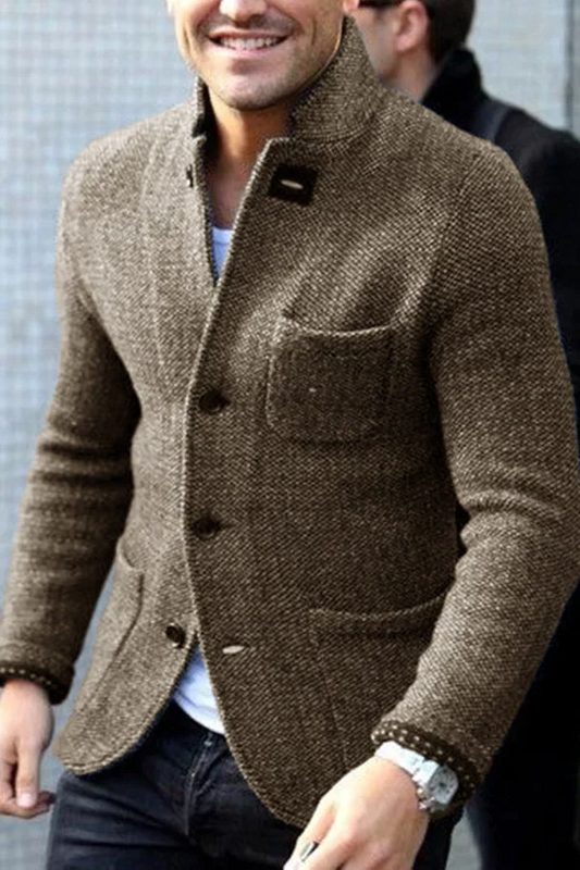 Blazer homme – Coupe slim – Laine texturée – Boutonnage classique – Style formel
