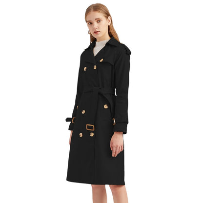 Manteau long femme – Coupe cintrée – Ceinture taille – Style trench déperlant