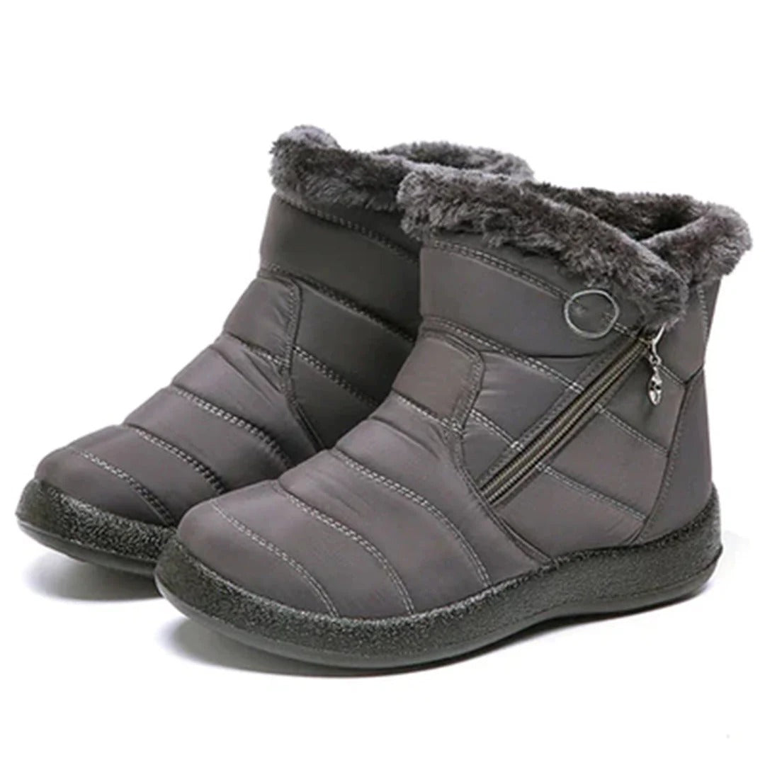 Bottines femme – Matelassées déperlantes – Doublure fourrure – Fermeture zippée