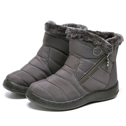 Bottines femme – Matelassées déperlantes – Doublure fourrure – Fermeture zippée
