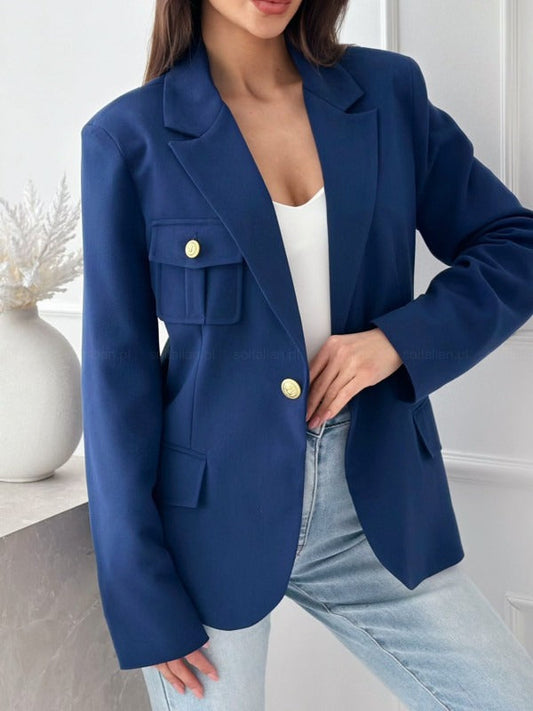 Blazer femme – Coupe cintrée – Double boutonnage – Col à revers – Manches longues