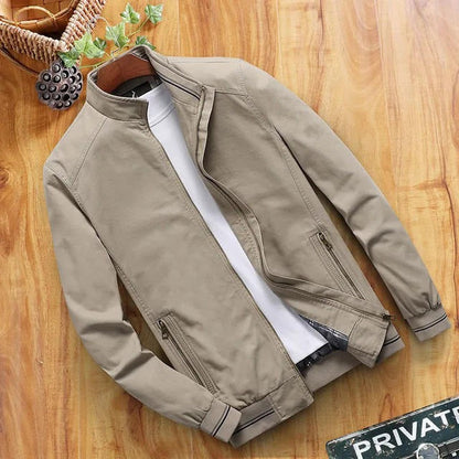 Veste coupe-vent homme – Coupe slim – Col montant – Poches zippées – Bords côtelés