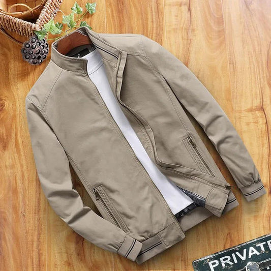 Veste coupe-vent homme – Coupe slim – Col montant – Poches zippées – Bords côtelés