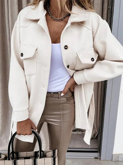 Veste coupe-vent femme – Coupe oversize – Longueur hanches – Fermeture boutonnée