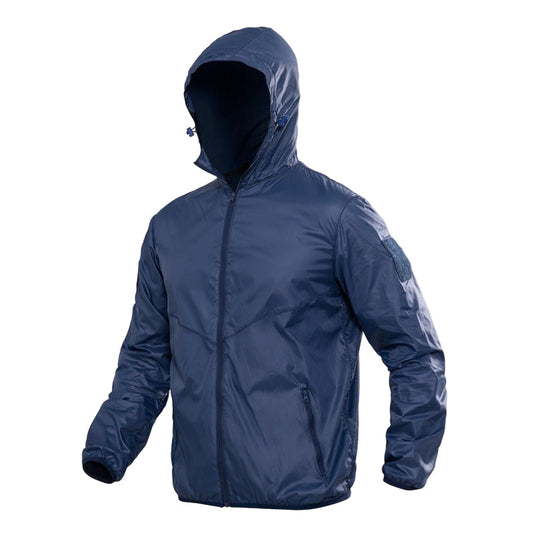 Veste coupe-vent homme – Coupe tactique – Tissu déperlant respirant – Capuche zippée