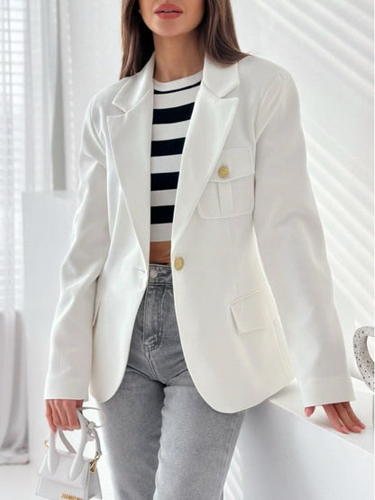 Blazer femme – Coupe cintrée – Double boutonnage – Col à revers – Manches longues