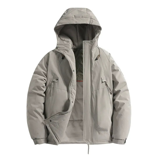 Homme Veste - Tissu Technique - Col Montant Avec Capuche - Coupe Décontractée