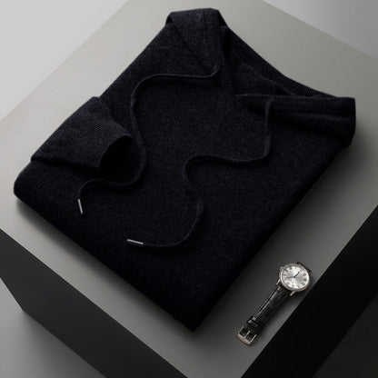 Sweat à capuche homme – Maille laine – Coupe décontractée – Finitions côtelées