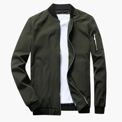 Blouson Homme – Coupe Régulière – Finition Côtelée – Poche Manche Zippée – Style Décontracté