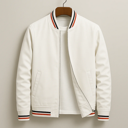 Blouson homme bomber – Coupe régulière – Matière légère – Finition côtelée zippée