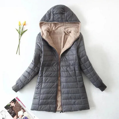 Veste matelassée femme – Coupe droite – Capuche – Doublée polaire – Déperlante