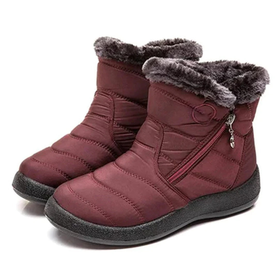 Bottines femme – Matelassées déperlantes – Doublure fourrure – Fermeture zippée
