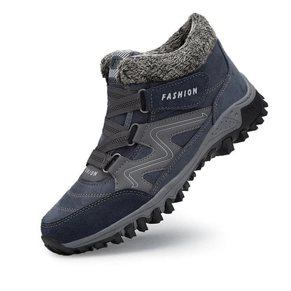 Bottines femme – Effet daim – Doublure fourrée – Semelle crantée – Lacets robustes