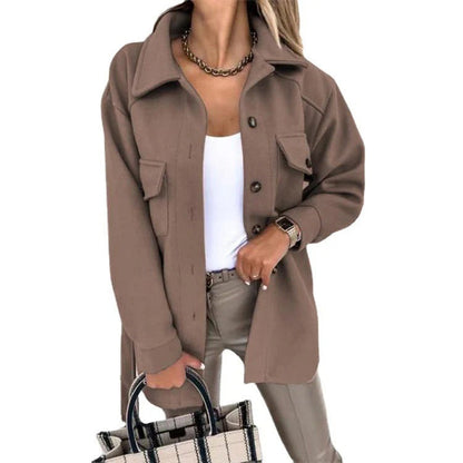 Veste coupe-vent femme – Coupe oversize – Longueur hanches – Fermeture boutonnée