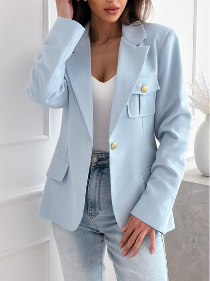 Blazer femme – Coupe cintrée – Double boutonnage – Col à revers – Manches longues