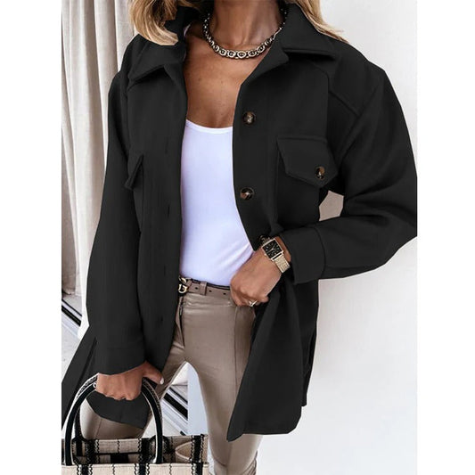 Veste coupe-vent femme – Coupe oversize – Longueur hanches – Fermeture boutonnée