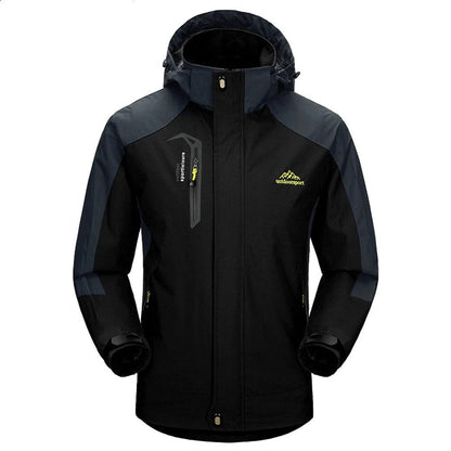 Veste zippée homme – Coupe régulière – Imperméable coupe-vent – Capuche – Poches zippées