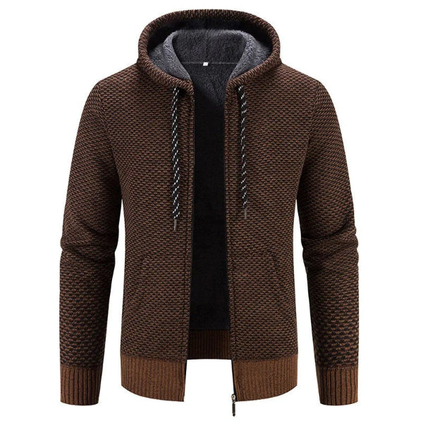 Gilet à capuche homme – Coupe décontractée – Maille douce – Fermeture zippée