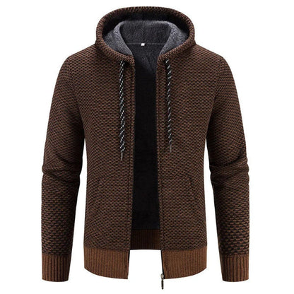 Gilet à capuche homme – Coupe décontractée – Maille douce – Fermeture zippée