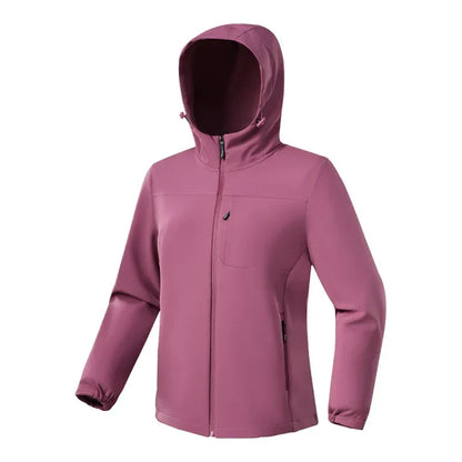 Femme Veste - Softshell Stretch - Coupe Regular - Capuche Ajustable - Manches Longues