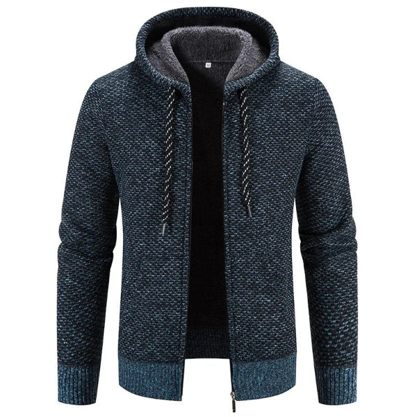 Gilet à capuche homme – Coupe décontractée – Maille douce – Fermeture zippée