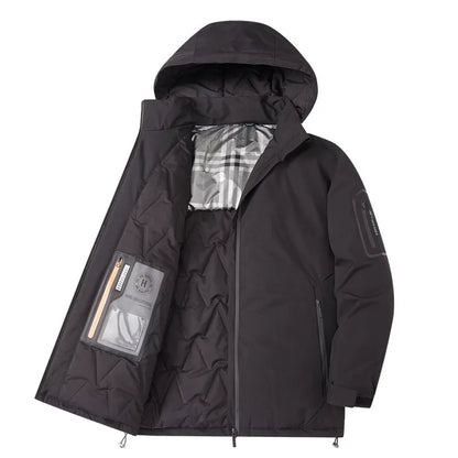 Veste à capuche homme – Matelassée coton – Coupe ample – Style décontracté zippé