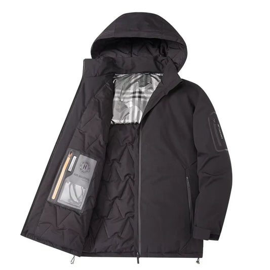 Veste à capuche homme – Matelassée coton – Coupe ample – Style décontracté zippé