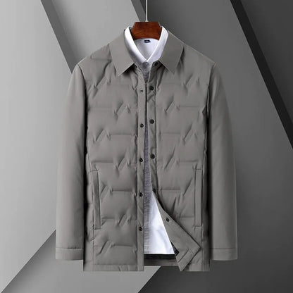 Veste homme – Duvet chaud – Coupe slim – Col chemise – Fermeture boutonnée