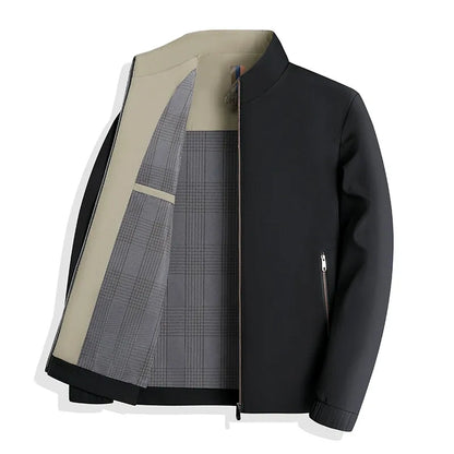 Veste homme – Coupe ajustée – Col montant – Fermeture zippée – Style chic décontracté