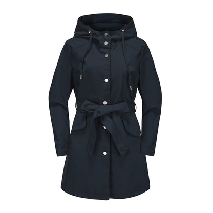 Veste coupe-vent femme – Déperlante – Ceinture ajustable – Capuche à cordon – Coupe décontractée