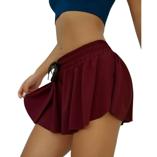 Short de sport femme – Coupe slim – Taille élastique – Double effet – Respirant