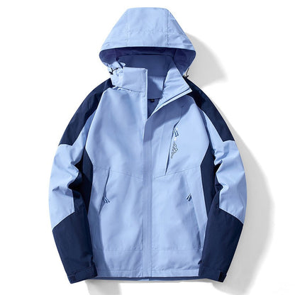 Homme Veste - Tissu Technique - Col Montant Avec Capuche - Coupe Droite - Longueur Hanche