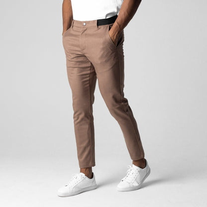 Homme Pantalon - Tissu Tissé Stretch - Coupe Slim - Longueur Cheville