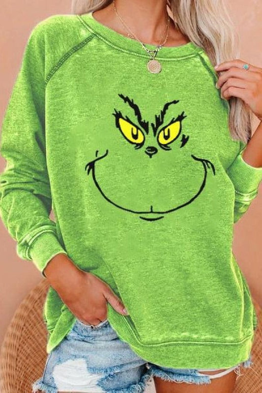 Sweatshirt Femme – Coupe Ample – Mélange Coton Doux – Motif Graphique – Manches Longues