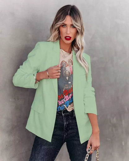 Blazer femme – Coupe slim – Revers cranté – Fermeture un bouton – Style élégant