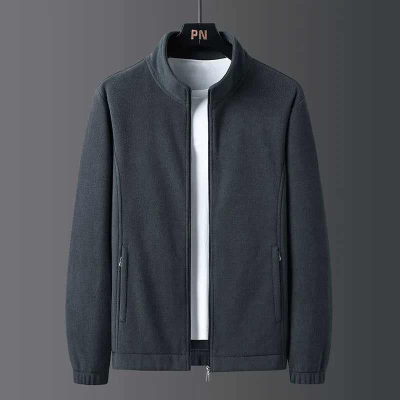 Homme Veste - Polaire - Col Montant - Coupe Droite - Taille Courte - Fermeture Zippée