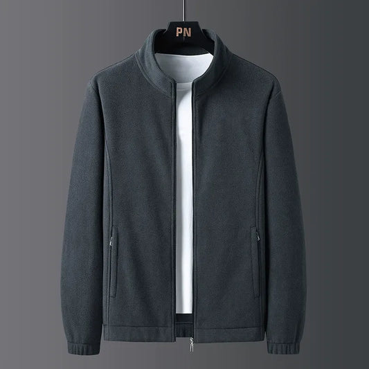 Homme Veste - Polaire - Col Montant - Coupe Droite - Taille Courte - Fermeture Zippée