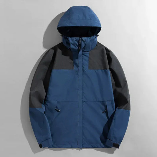 Veste homme outdoor – Coupe régulière – Imperméable – Capuche amovible – Coupe-vent