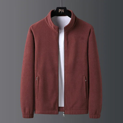 Homme Veste - Polaire - Col Montant - Coupe Droite - Taille Courte - Fermeture Zippée