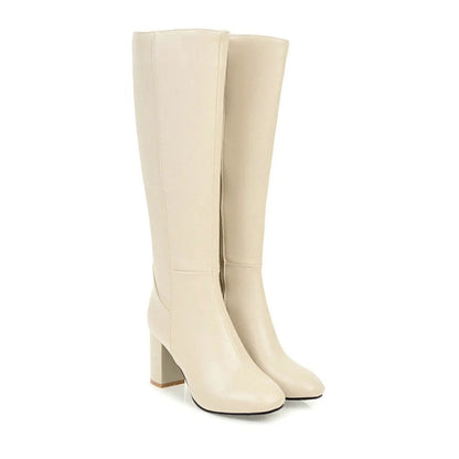 Bottines femme – Similicuir vegan – Bout carré – Talon bloc – Fermeture zippée