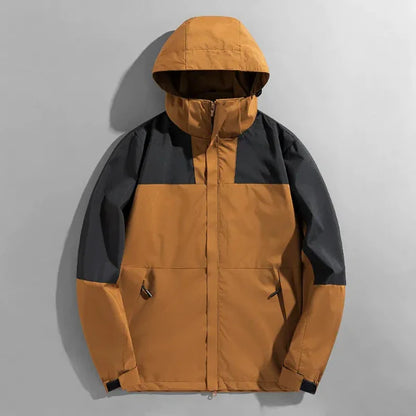 Veste homme outdoor – Coupe régulière – Imperméable – Capuche amovible – Coupe-vent