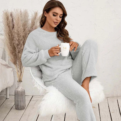 Ensemble détente femme – Fleece doux – Coupe ample – Haut manches longues et pantalon