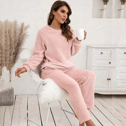 Ensemble détente femme – Fleece doux – Coupe ample – Haut manches longues et pantalon