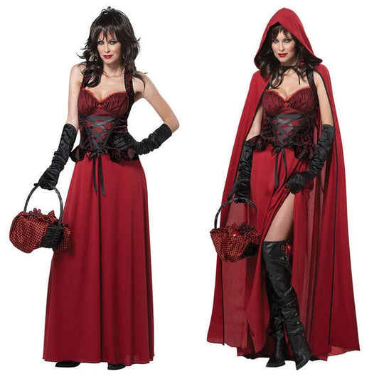 Robe corset femme – Longue avec capuche – Corsage lacé – Tissu effet soie