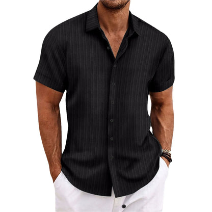 Chemise homme – Coupe décontractée – Tissu jacquard texturé – Manches courtes