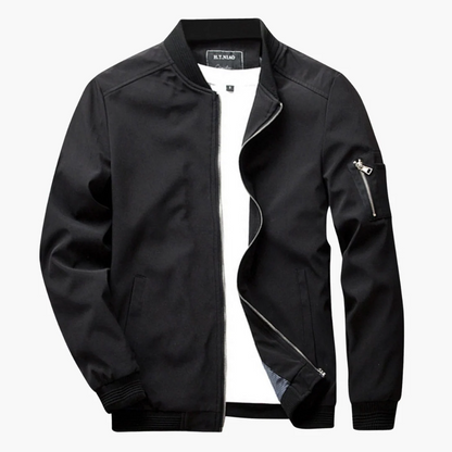Blouson Homme – Coupe Régulière – Finition Côtelée – Poche Manche Zippée – Style Décontracté